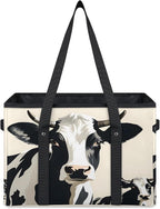 Reusable Grocery Bags Heavy Duty Shopping Bags Foldable Large Tote Bags with Long Handles & Hard Bottom