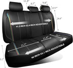 CAR PASS Back Seat Covers, Nappa Leather Rear Seat Bench Cushion Waterproof Breathable Back Row Protector Universal Fit for C