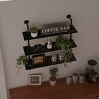 Industrial Pipe Shelf Shelving Bookcase, Wall Mounted Rustic Bookshelf, Floating Bookshelves for Wall,Retro Wood Metal Pipe I