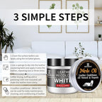 SHADAIWUYU 8.5oz Leather Recoloring Balm with 100ml Mink Oil,White Leather Repair kit for Furniture and Car Interior,Leather 