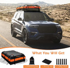 Goplus Rooftop Cargo Carrier, 21 Cubic Feet 100% Waterproof Soft Car Roof Bag for All Vehicles with/Without Rack, Includes Anti-Slip Mat, 10 Reinforced Straps, 6 Door Hooks, Storage Bag
