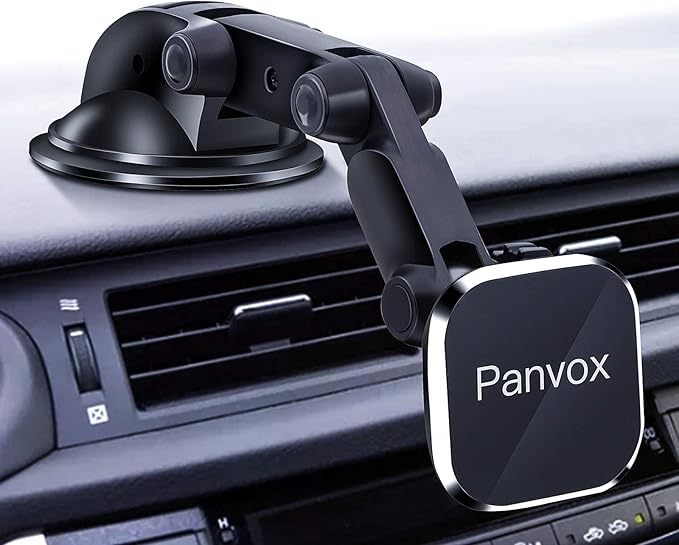Magnetic Phone Car Mount, Universal Dashboard Windshield Car Phone Mount Holder with Upgraded 3.2" Suction Cup,8 Strong Magnets Compatible with iPhone 11 Pro X XS Max XR Galaxy Note10 S10 (B)