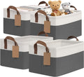 CHICVITA 4 Pack Storage Baskets for Shelves, Closet Organizers and Storage Bins with Handles, Fabric Toy Bins for Nursery Liv