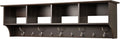 Prepac 60" Contemporary Wall Mounted Coat Rack, Coat Hooks Wall Mount with 4 Shelves, Ideal for Hallway or Entryway Storage S