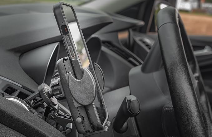 AutoExec Wheelmate Extreme Deluxe Car Steering Wheel Tray Vehicle Desk, Army Green with Phone Vent Clip (for Thicker Steering Wheel)
