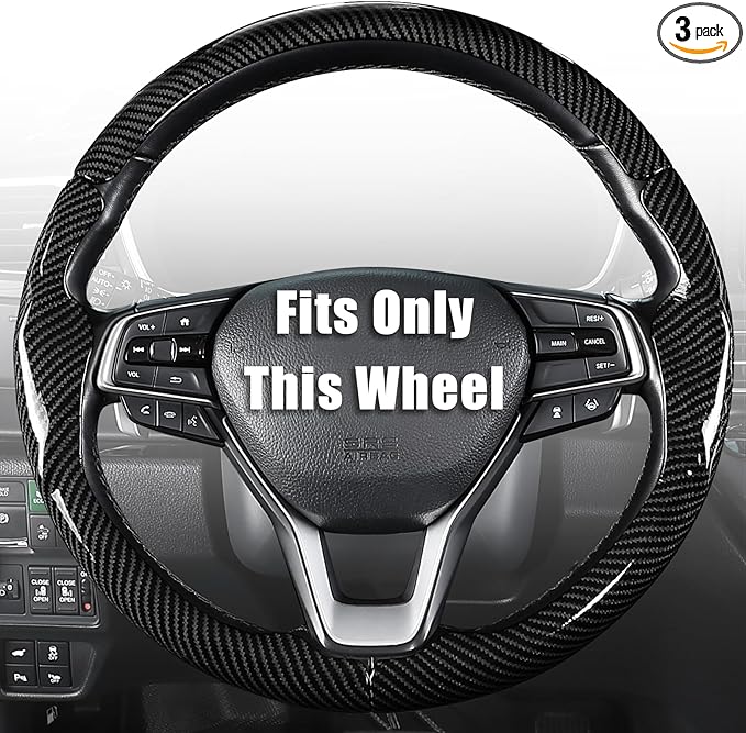 Aimato Customized Steering Wheel Cover for Honda Accord 2018-2022/Insight 2019-2022, Thin,Anti-Slip,Scratch-Resistant Exclusive Car Accessory for Honda, Bright Black