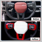 Steering Wheel Button Cover, for Kia K4 2024 2025 2026,Steering Wheel Button Panel Protection Frame Molding Trim - Wine Red(for GT-Line,GT-Line Turbo Model)