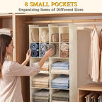 Ofiray-home 3 Tier Hanging Closet Organizer, 10 Compartments Sweater Organizer for Closet with 3 Sturdy Hooks, Closet Organiz