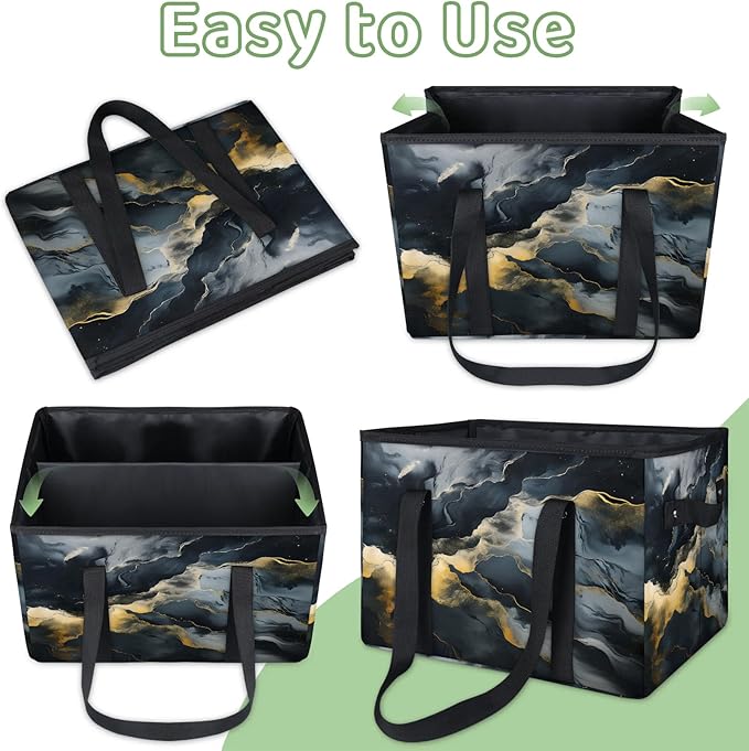 Reusable Grocery Bag Foldable Shopping Tote Bag with Handles Reusable Shopping Bags Large Kitchen Grocery Bags