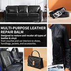 Leather Recoloring Balm and Leather Repair Kit for Furniture, Black Leather Restorer for Couches, Furniture, Car Seats, Leath