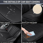 Leather Seat Covers for Cars, 2Pcs Universal Front Automotive Seat Covers, Full Coverage Waterproof Car Seat Covers for Most 