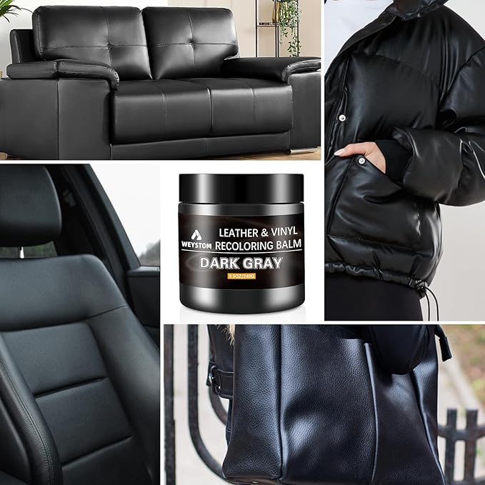 Leather Recoloring Balm - Leather Repair Kit for Furniture, Dye, Recolor, Renew, Repair & Restore Aged, Faded, Cracked, Peeli
