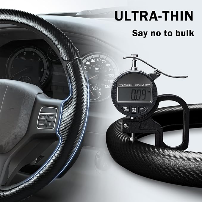 Steering Wheel Cover for Ram 1500, Car Steering Wheel Cover for Dodge Ram 1500 (2012-2018) 1500 Classic(2019-2023) 2500(2012-2018) 3500(2012-2018) 5500(2012-2018), Matte Black