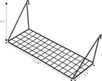 Kaforise Hanging Straight Shelf for Wire Wall Grid Panel, Small Wire Wall Organizer and Display Shelf, Size 11.8" X 4.3",Blac