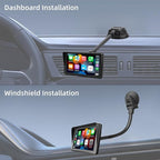 Suction Cup Mount for Carplay Screen with 11.8” Long Arm, 360° Adjustable Aluminum Alloy Arm Strength Windshield Dashboard Mount with 78mm Strong Adhesive Disk Replacement Holder for GPS Mount