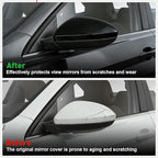 Left Driver Side Mirror Cap Compatible with Volkswagen Jetta 2019-2025, Door Rearview Mirror Cover Fit for Jetta US Version Without Turn Signals Replace 17A857537AGRU 17A857537GRU - Glossy Black