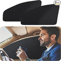 ZATOOTO Car Window Shades - 2 Pcs Black Silk Side Front Protection Covers - Magnetic Privacy Sun Shades Curtain Keeps Cooler for Baby Kids Sleeping