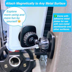 Dual Magnetic Phone Holder Mount for Gym, [Upgraded Metal Joint] Gym Magnetic Phone Holder [Pocket Size] Compatible with All Smartphones