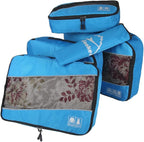 5 Set Packing Cubes for Travel Large Suitcase Luggage Organizer Bags Travel Accessories Vacation 4 Cubes 1 Laundry Pouch Bag