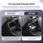 LUWU Center Console Organizer Compatible with 2026 Hyundai Palisade Calligraphy Accessories Armrest Console Organizer 2026 Palisade Front Center Under Screen Storage Tray (ONLY for 7-Seat)