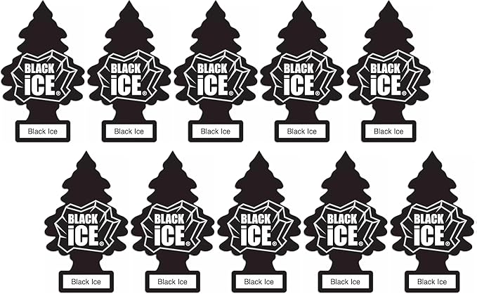 LittIe Trees Car Freshener, Black Ice Scent, 10-Pack