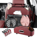 HOLDCY Car Back Seat Organizer with 2 Drink Cup Holder - Tissue Box and Storage Box Hook - Multi-functional Storage - Great for Kids and Travel (Red)