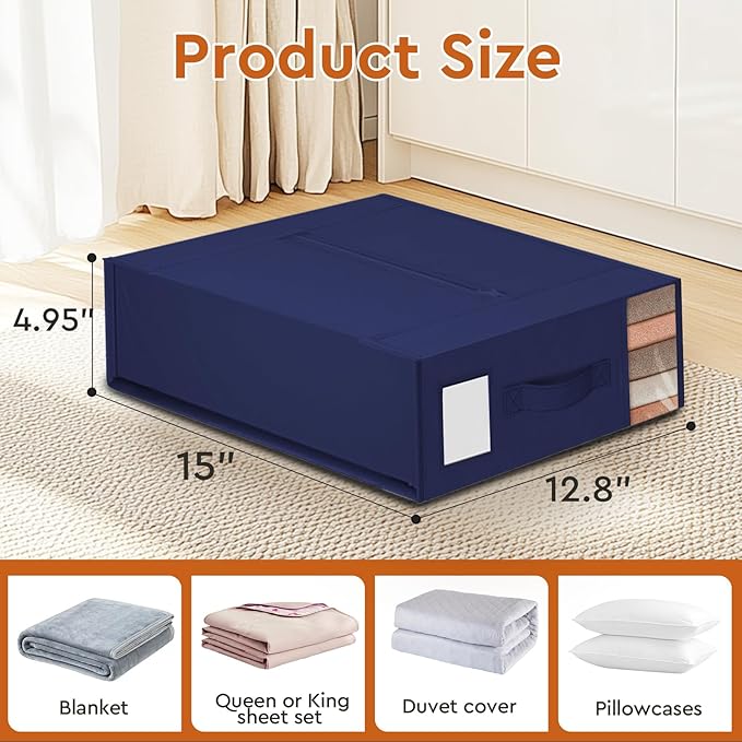 StorageTastic 8 Pack Bed Sheet Closet Organizers and Storage,Sturdy Foldable Storage Containers with Window and Label,Storage