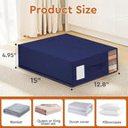 StorageTastic 2 Pack Bed Sheet Closet Organizers and Storage,Sturdy Foldable Storage Containers with Window and Label,Storage