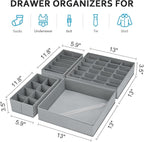 Drawer Organizer Clothes - Foldable Underwear Organizer and Sock Organizer, Bra organizer Fabric Dresser Drawer Organizer Div