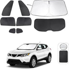 TINGLU Window Shades for Nissan Rogue Sport(Not for Rogue) 2017-2024 8PCS Accessories Car Side Full Windows Rear Triangular Windshield Sun Shade Sun UV Rays & Privacy Protection for Camping,Napping