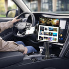 Dual Car Tablet Mount for Cup Holder, Gooseneck Car Cupholder Tablet Holder with Strong Long Arm 10" for 4-12.9" Devices, iPad Pro Air Mini, Galaxy Tabs, Huawei, iPhone, Tablets & Phones