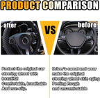 Bling Soft Leather Steering Wheel Cover, 15 Inch Colorful Rhinestones Auto Elastic Protector with Crystal Diamond for Women G