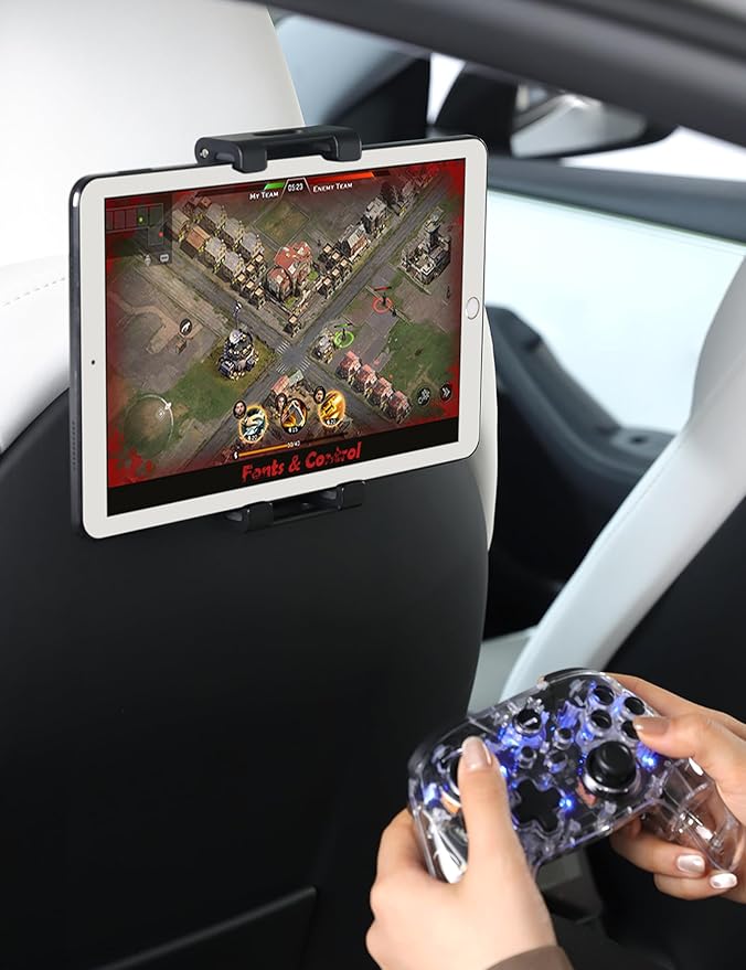 TPARTS Backseat Headrest Tablet Mount Holder for Tesla Model Y & Model 3 All Years (Highland & Juniper Compatible), Fits iPad(Including 12.9" iPad Pro) and Smart Phones Over 4.7"