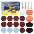 131pcs 3inch Sanding Disc Drill Polishing Kit, Sanding Attachment for Drill Grinder Rotary Tools,Dry Wet Headlight Restoratio