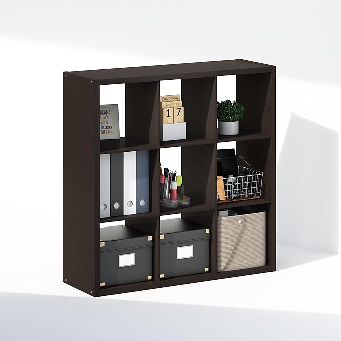 Furinno Cubic Closet Organizers and Storage, 9-Cube Closet Organizer, Open Shelf Closet Storage, Extra Thick Frame for Wardro