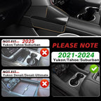 Muslogy Center Console Organizer Compatible with 2021-2023 2024 GMC Yukon & Chevy Tahoe Suburban Accessories Middle Console Storage Box & Hidden Panel Removable Cover (Not for Yukon Denali/Ultimate)