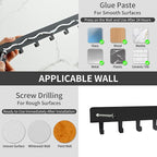 2 Pack Key Holder for Wall, Key Hooks with 8 Hooks, No Drilling Required, Self-Adhesive Key Holder, Hallway Wall Mount Keycha