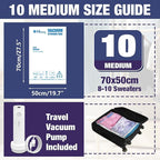 Travel Vacuum Bags with Electric Pump, Vacuum Travel Bags for Luggage and Suitcase, Clothes Clothing, Medium 10 Pack