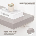 55 Inch Floating Shelves, 12" Deep Floating Shelf Wall Mounted, 55" Wall Shelves, Rustic Deep Bookshelf, Extra Deeper & Thick
