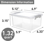 Citylife 1.3 QT 6 Pack Small Storage Bins Plastic Storage Container Stackable Box with Lids for Organizing, Clear White