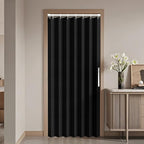 Jilron 100% Blackout Fabric Folding Door Curtain with Magnetic Closure - Accordion Style for Sliding Doors, Closets,Wardrobe 