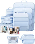 Veken 11 Set Compression Packing Cubes for Travel Essentials,Compressible Expandable Large Luggage Suitcase Organizer Bags fo