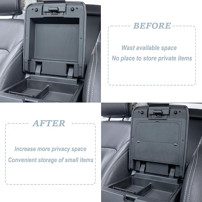 JKCOVER Center Console Hidden Box Organizer Compatible with 2024 2025 2026 Toyota Tacoma Accessories Armrest Secret Compartment Press to Open and Close（Patented Design）