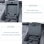JKCOVER Center Console Hidden Box Organizer Compatible with 2024 2025 2026 Toyota Tacoma Accessories Armrest Secret Compartment Press to Open and Close（Patented Design）
