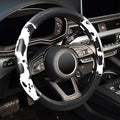 ZHOL 16 inch Steering Wheel Cover Cow Print, Breathable Microfiber Leather Compatible Large-Size for F150 F250 F350 Ram 4Runn
