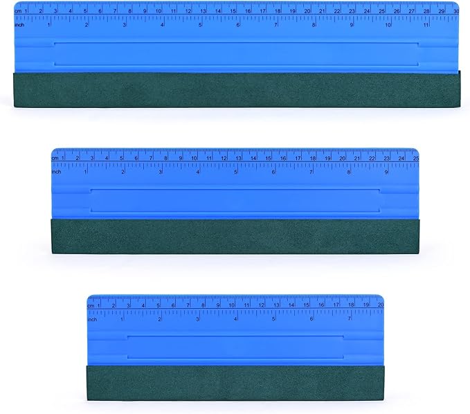 EHDIS Large Vinyl Squeegee Window Tint Tool 3PCS Big Size Felt Edge Wrap Scraper for Vinyl Graphic Decal Car Wrapping Applicator Wallpaper Smoothing (Blue)