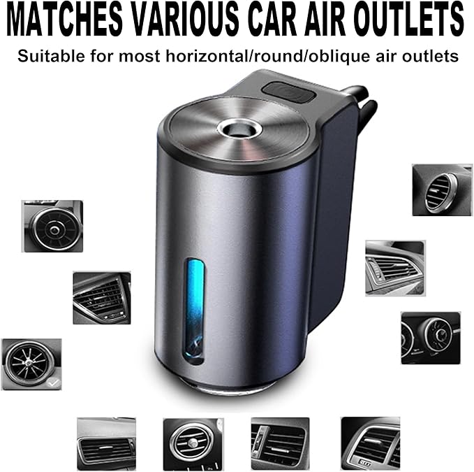 Smart Car Air Freshener, Car Air Freshener Diffuser, Rechargeable Cars Aroma Diffuser, 3 Levels of Adjustable Intelligent Car