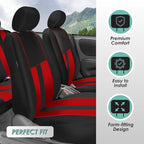FH Group Car Seat Cover Full Set Striking Striped Car Seat Covers with Front Seat Covers and Rear Split Bench, Universal Fit 