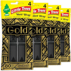 LITTLE TREES Car Air Freshener | Vent Wrap Provides Long Lasting Scent, Invisibly Fresh | 16 Air Fresheners | Gold