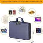 Fireproof Document Organizer Bag, 5200℉ File Organizer Safe Box, Hard Shell Document Bag with 13 Pocket Accordion File Folder